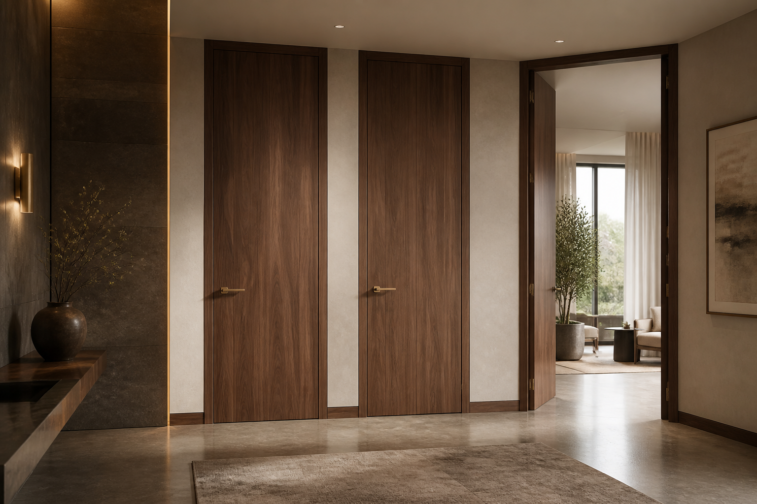 Bespoke walnut interior doors